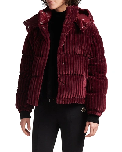 Shop Moncler Daos Ribbed Puffer Jacket In Red