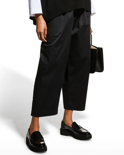 Shop Eskandar Japanese Wide-leg Trousers In Black