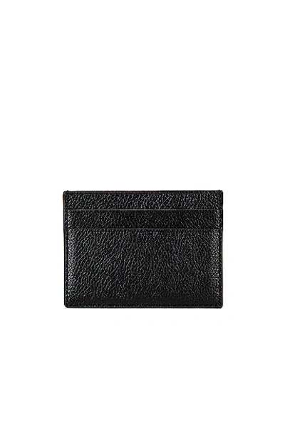 Balenciaga Logo-print Grained Leather Card Holder Accessories In Black & White