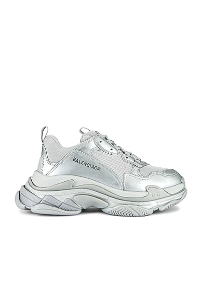 Balenciaga Men's Triple-s Double Foam Mesh Sneakers In Silver | ModeSens