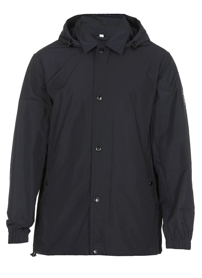 Shop Burberry Detachable Hooded Jacket In Navy