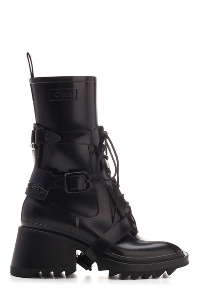 Shop Chloé Betty Buckled Boots In Black