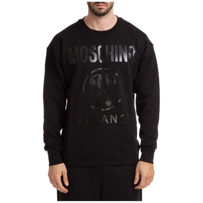 Shop Moschino Question Mark Logo Printed Sweatshirt In Black