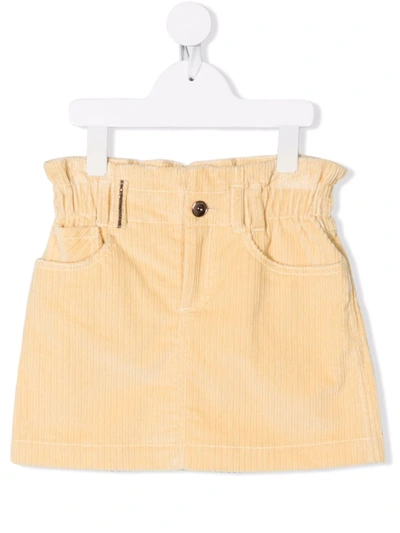 Shop Brunello Cucinelli Elasticated Denim Skirt In 黄色
