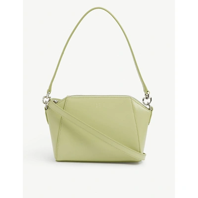 Shop Givenchy 335-avocado Green Antigona Extra Small Leather Shoulder Bag