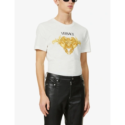 Shop Versace Medusa Graphic-print Cotton-jersey T-shirt In White