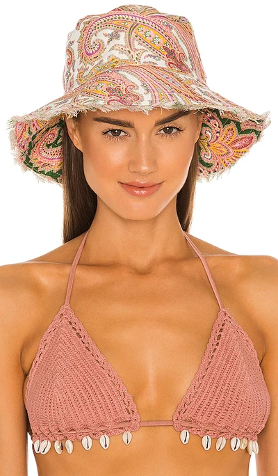 Shop Zimmermann Reversible Frayed Bucket Hat In Pink