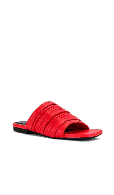 Shop Simon Miller Vegan Pleated Slit Slide In Red