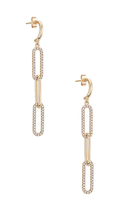 Shop Lili Claspe Ever Link Duster Earrings In Metallic Gold