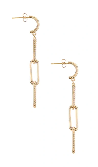 Shop Lili Claspe Ever Link Duster Earrings In Metallic Gold