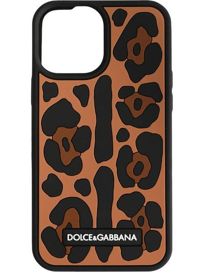 Shop Dolce & Gabbana Leopard-print Iphone 12 Pro Max Case In Brown
