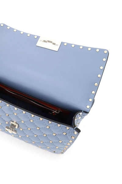 Shop Valentino Garavani Rockstud Spike Medium Bag In Light Blue