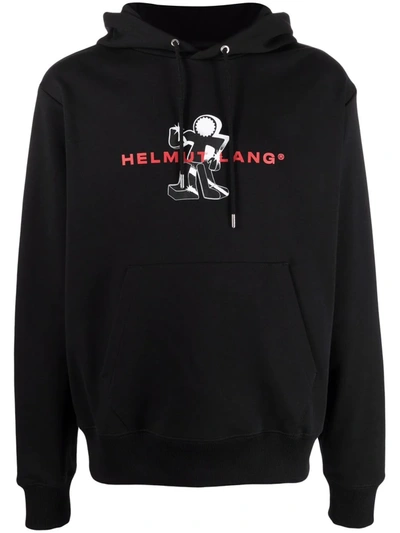 Shop Helmut Lang Figure Logo-print Hoodie In Schwarz