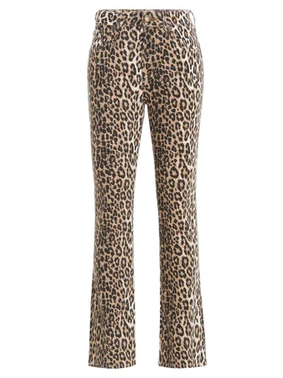 Shop R13 Leopard Printed Kick Fit Jeans In Multi