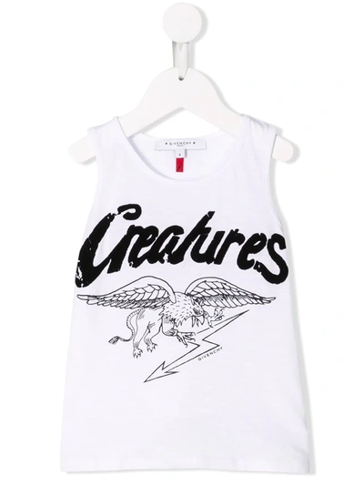 Shop Givenchy Creatures Print Tank Top In White