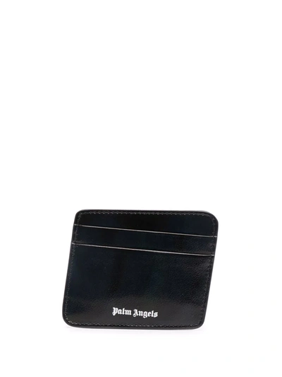 Shop Palm Angels Holographic Logo-print Cardholder In Black
