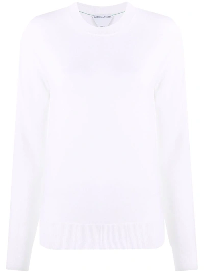 Shop Bottega Veneta Knitted Wool-blend Jumper In White
