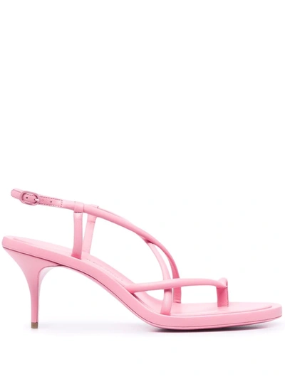 Shop Alexander Mcqueen Strap-detail Open-toe Sandals In Pink