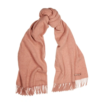 Shop Acne Studios Canada Grey Mélange Wool Scarf In Pink