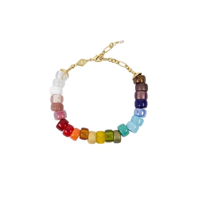 Shop Anni Lu Big Nuanua Beaded Bracelet In Multicoloured