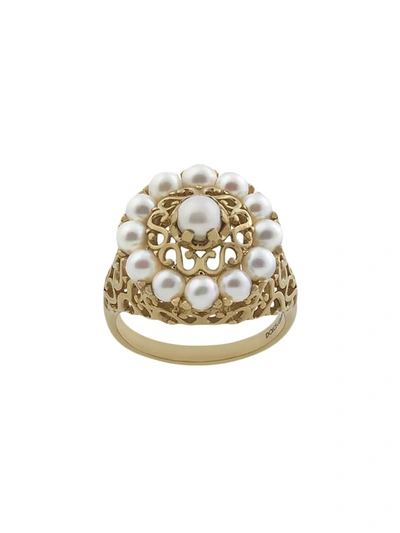 Shop Dolce & Gabbana 18kt Yellow Gold Romance Pearl Ring
