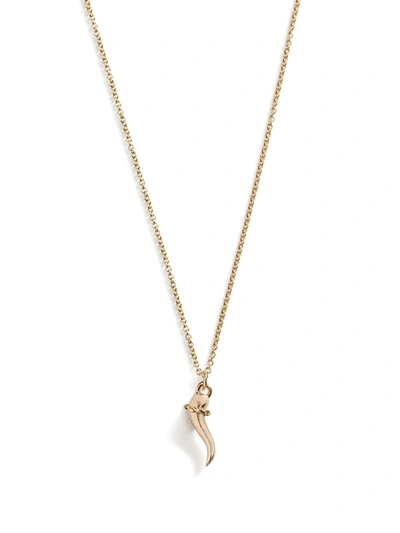 Shop Dolce & Gabbana Curved Pendant Necklace In Gold
