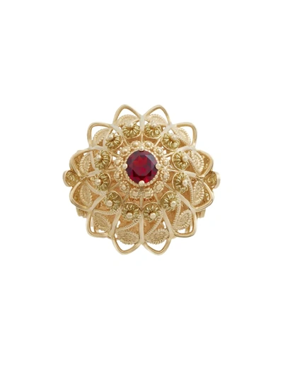 Shop Dolce & Gabbana 18kt Yellow Gold Pizzo Rhodolite Garnet Ring