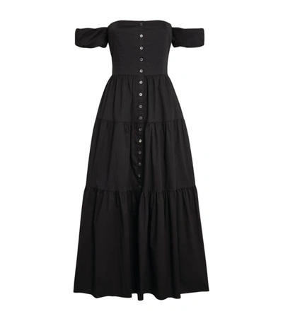 Shop Staud Elio Off-the-shoulder Dress In Black