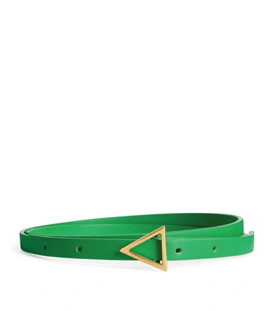 Shop Bottega Veneta Leather Triangle Belt In Green