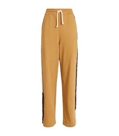 Shop Jw Anderson Contrast-stitch Sweatpants In Brown