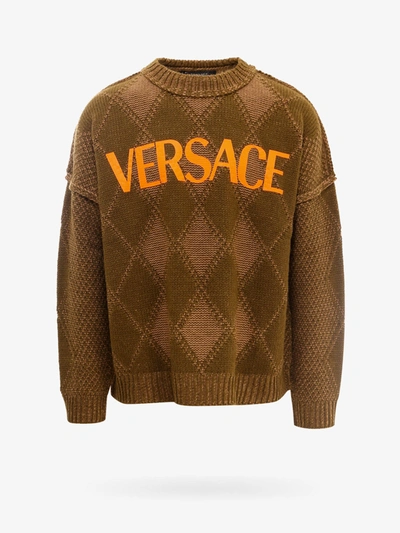 Shop Versace Sweater In Green