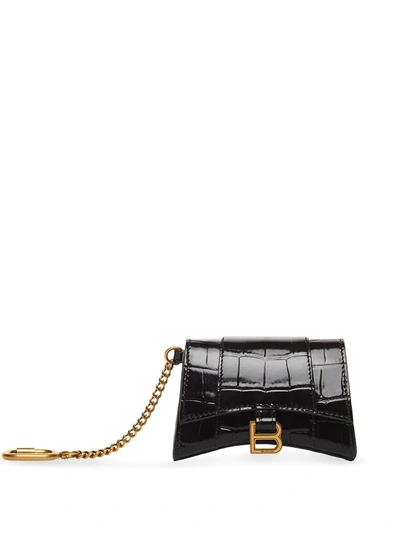 Shop Balenciaga Hourglass Chain Cardholder In Schwarz