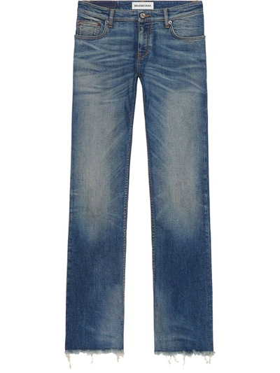 Shop Balenciaga Faded-effect Flared Jeans In Blau
