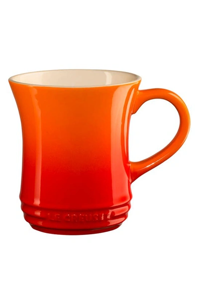 Shop Le Creuset 14-ounce Stoneware Tea Mug In Flame