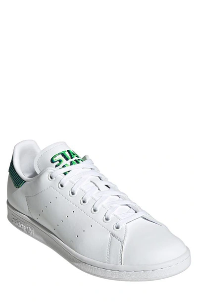 Shop Adidas Originals Stan Smith Low Top Sneaker In White/ Solar Green