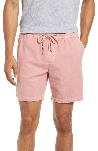 Shop Marine Layer Saturday Beach Cotton Drawstring Shorts In Dusty Rose