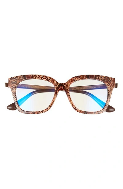 Diff Bella 50mm Round Blue Light Blocking Glasses In Snake Skin