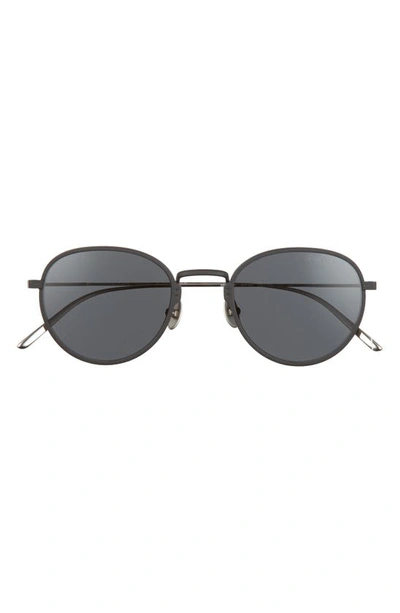 Shop Prada Phantos 50mm Small Round Sunglasses In Matte Black/ Dark Grey