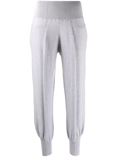 Shop Stella Mccartney Tapered Wool-blend Track Pants In Grau