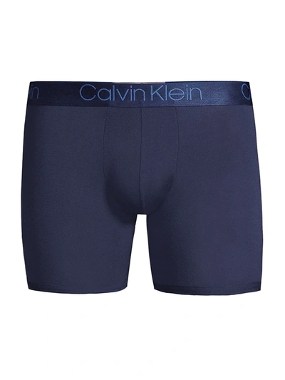 Shop Calvin Klein Men's Ultra-soft Modal Monogram Boxer Brief In Blue