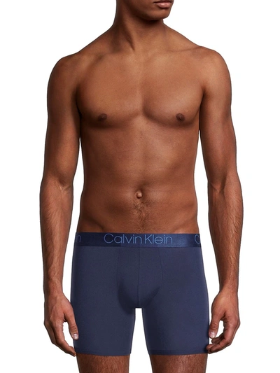 Shop Calvin Klein Men's Ultra-soft Modal Monogram Boxer Brief In Blue