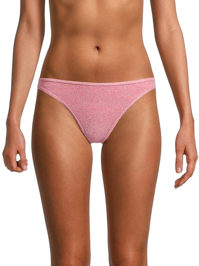 Shop Ramy Brook Women's Sparkle Isla Bikini Bottom In Pink