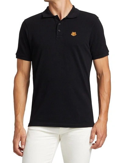 Shop Kenzo Tiger Crest Polo Shirt In Black