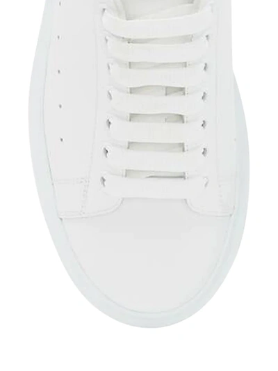 Shop Alexander Mcqueen Croc-embossed Suede Oversized Sneaker In White Khaki