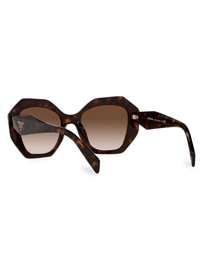 Shop Prada 53mm Geometric Sunglasses In Black