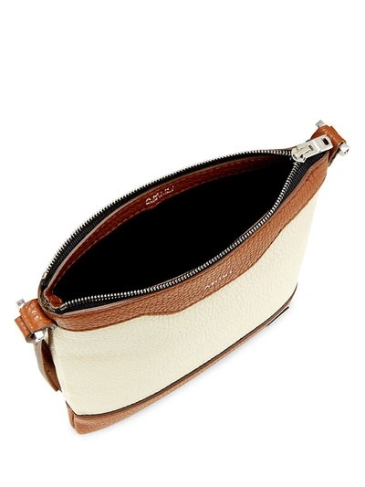 Shop Amiri Men's Leather & Canvas Crossbody Bag In Oatmeal Ivory