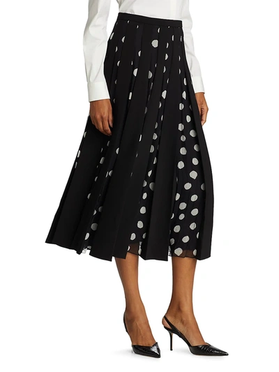 Shop Carolina Herrera Paneled A-line Skirt In Black White