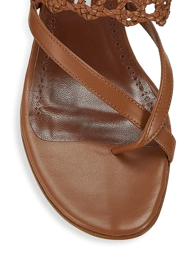 Shop Manolo Blahnik Susa Braided Leather Sandals In Hazel Brown