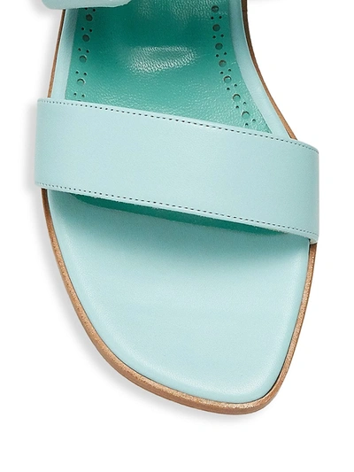 Shop Manolo Blahnik Tituba Leather Sandals In Blue