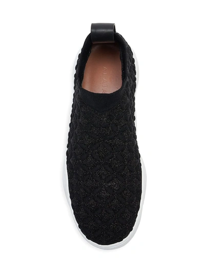 Shop Alaïa Knit Low-top Sneakers In Noir